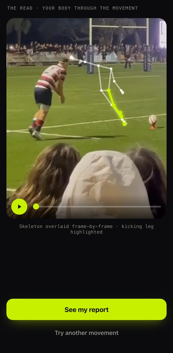 Skeleton tracked during the approach