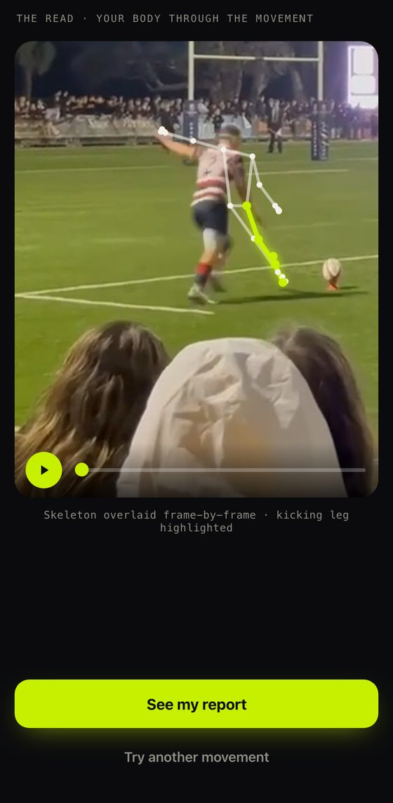 Skeleton at support-foot contact